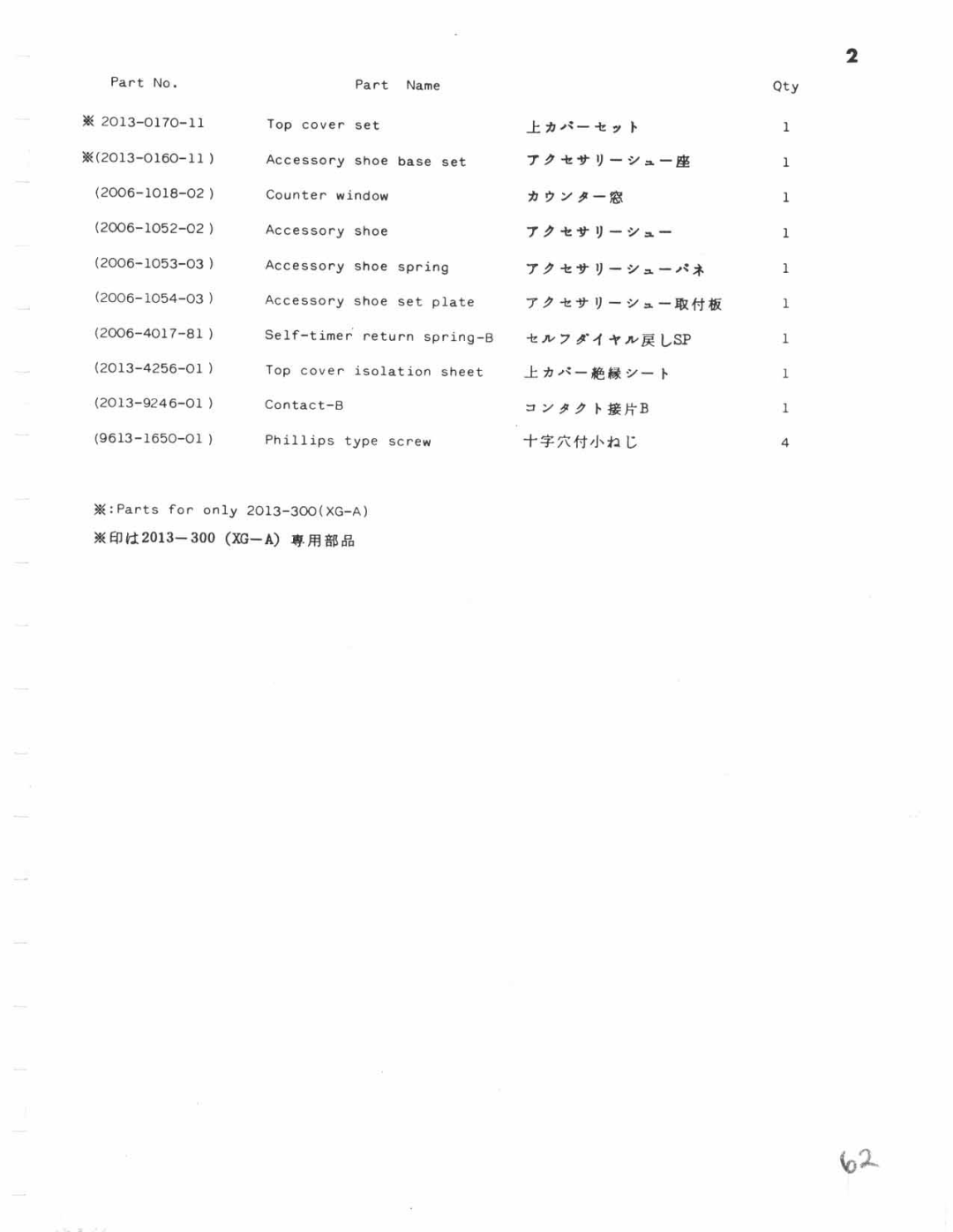 Minolta XG-1 Body Only, XG-A manual 