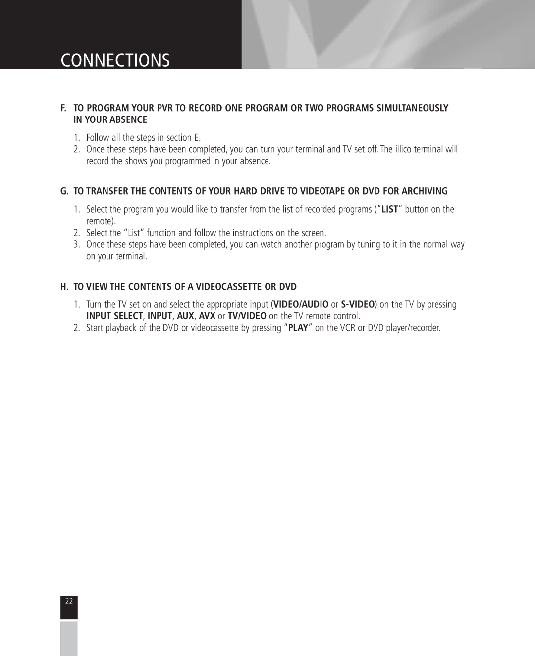 Mintek High Definition Personal Video Recorder manual To View the Contents of a Videocassette or DVD 