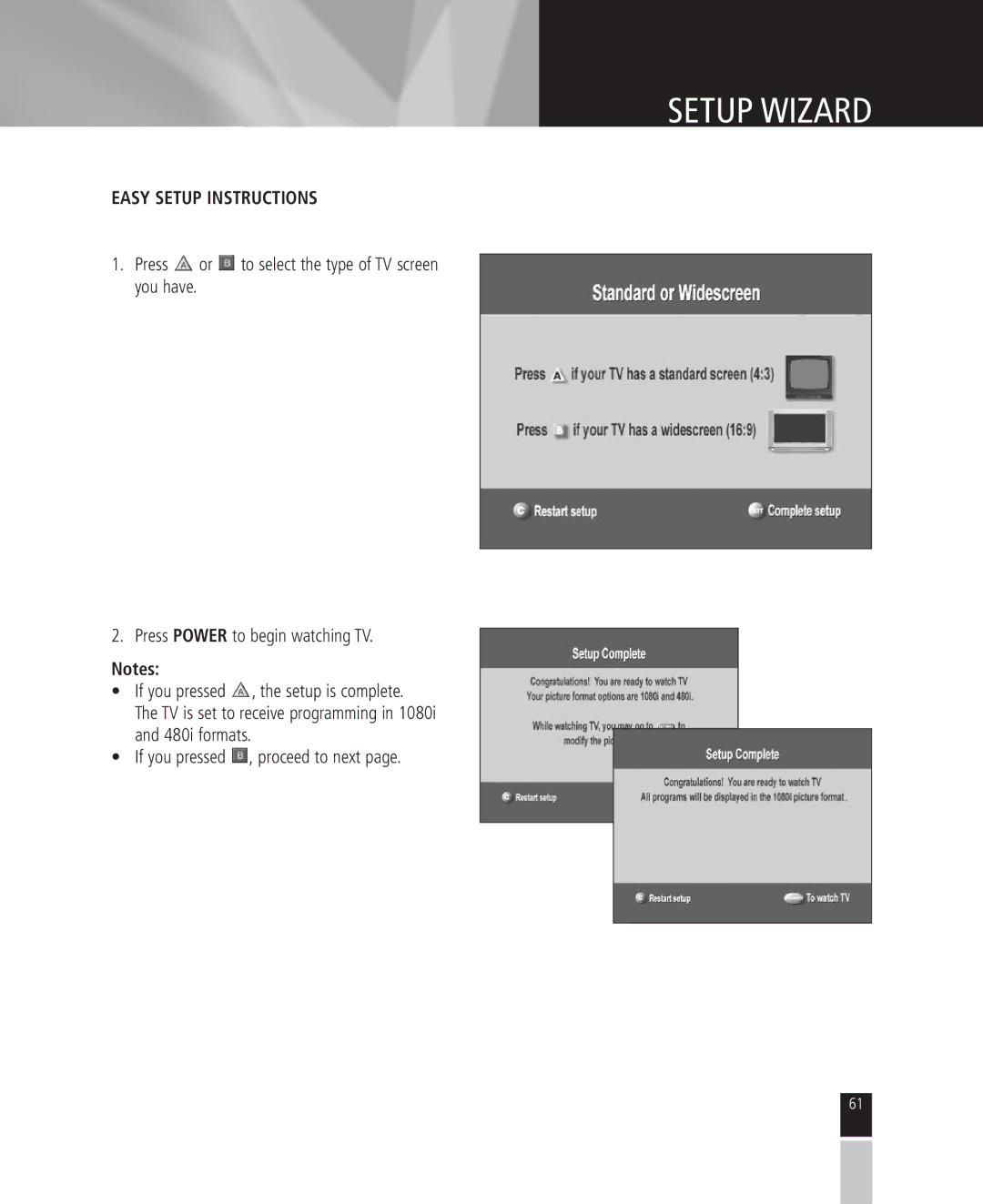 Mintek High Definition Personal Video Recorder manual Easy Setup Instructions 