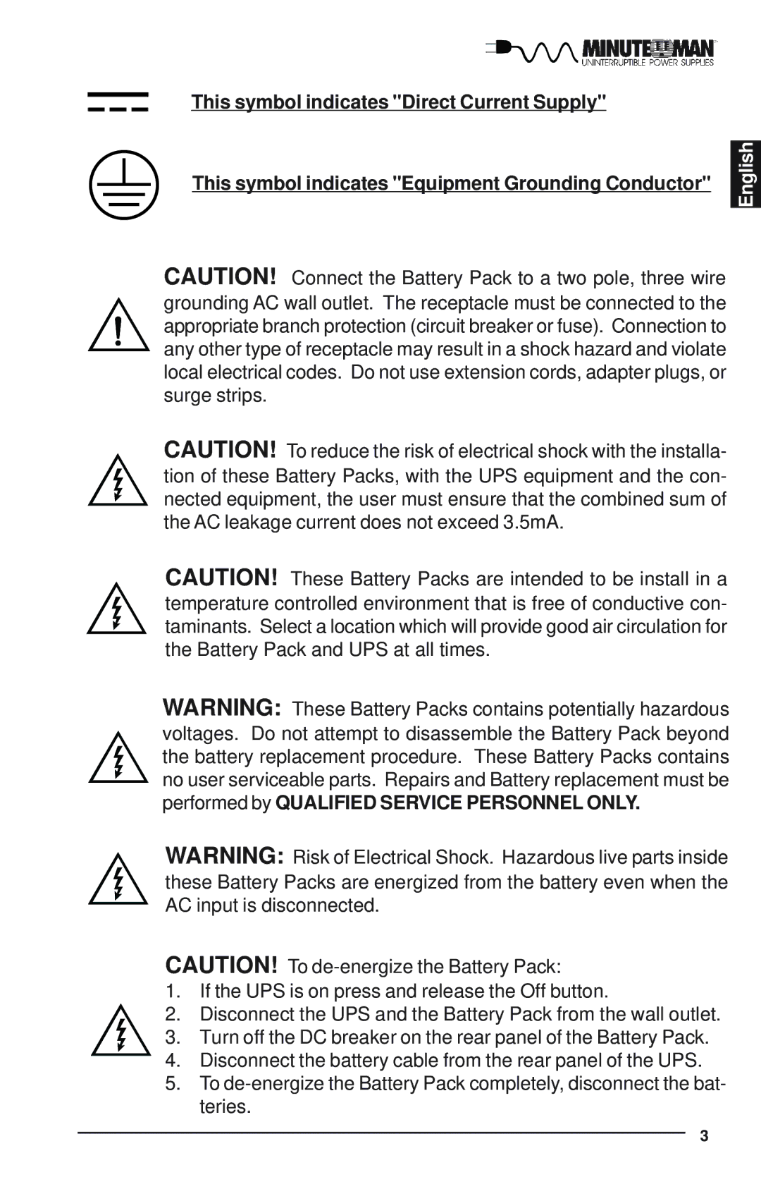 Minuteman UPS Endeavor user manual English 