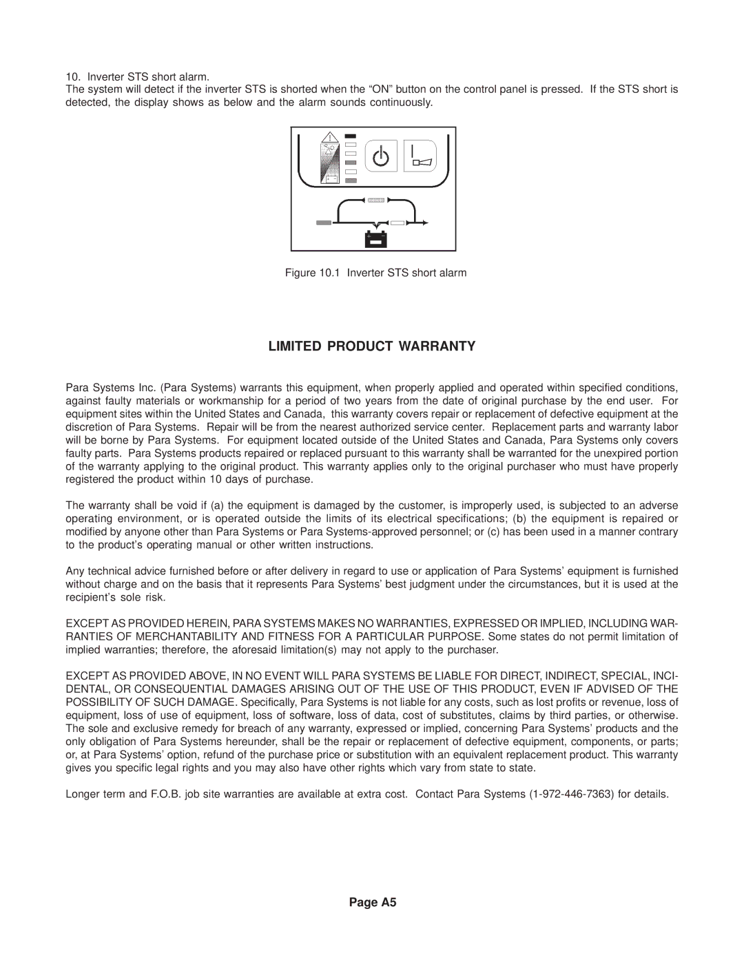 Minuteman UPS MCP 6001, MCP 10001 user manual Limited Product Warranty 