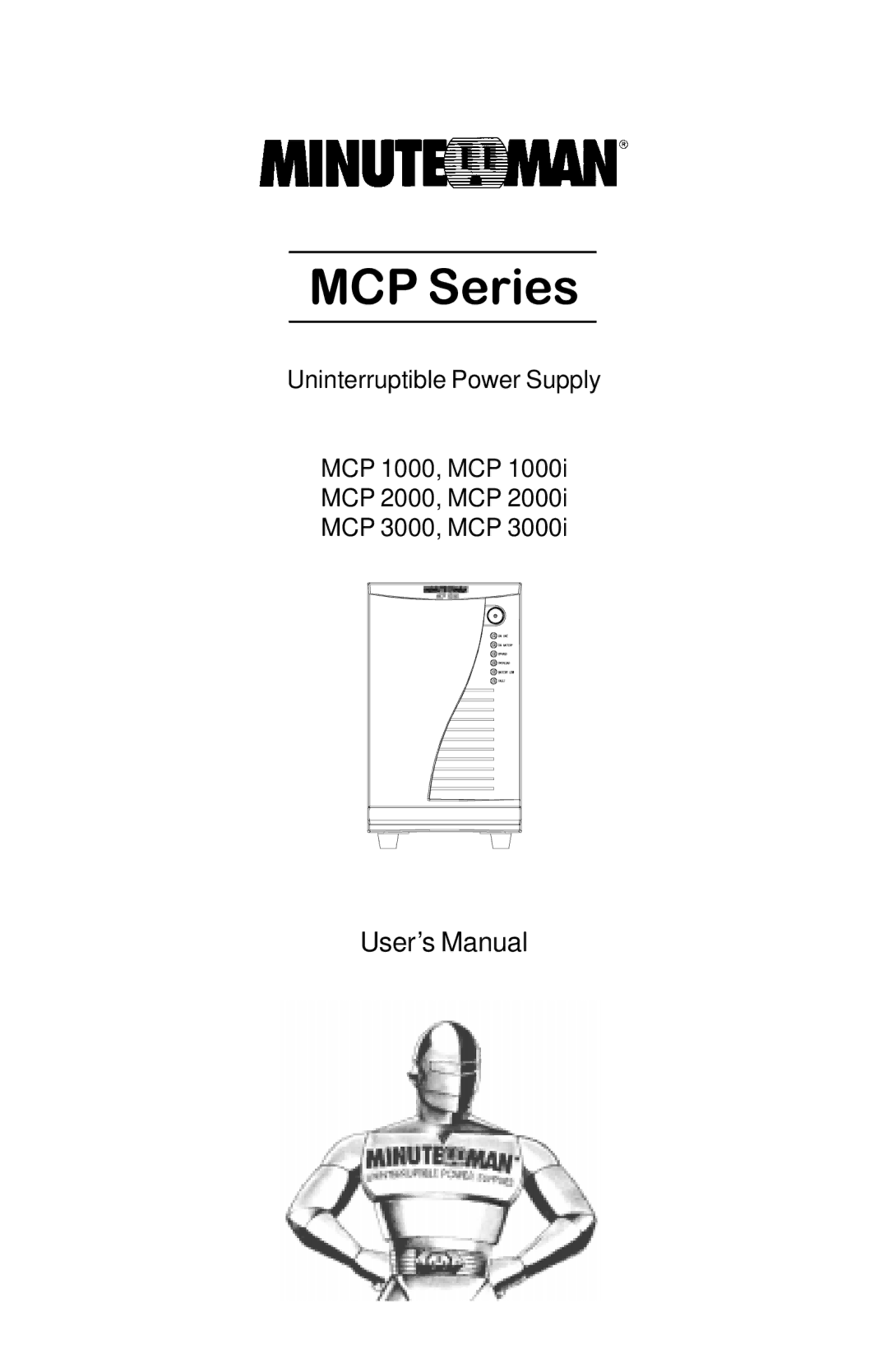Minuteman UPS MCP 2000i, MCP 3000i, MCP 1000i user manual MCP Series 