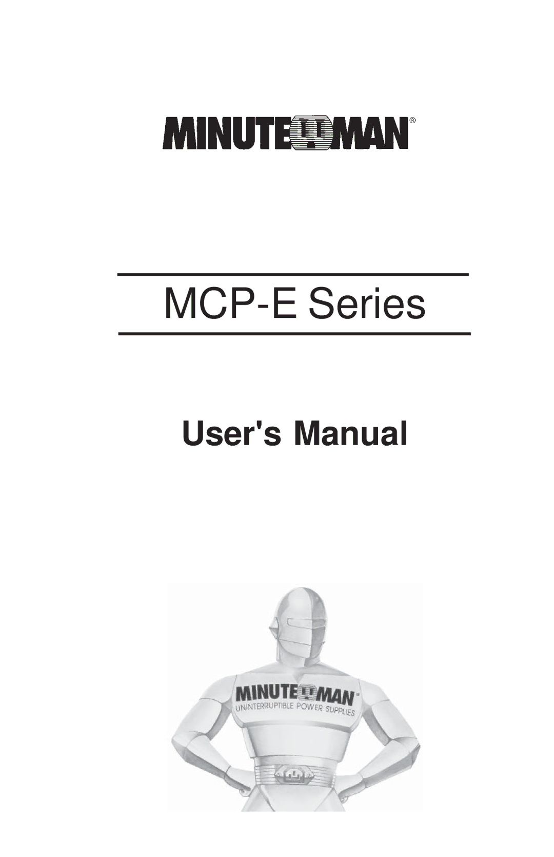 Minuteman UPS user manual MCP-E Series 