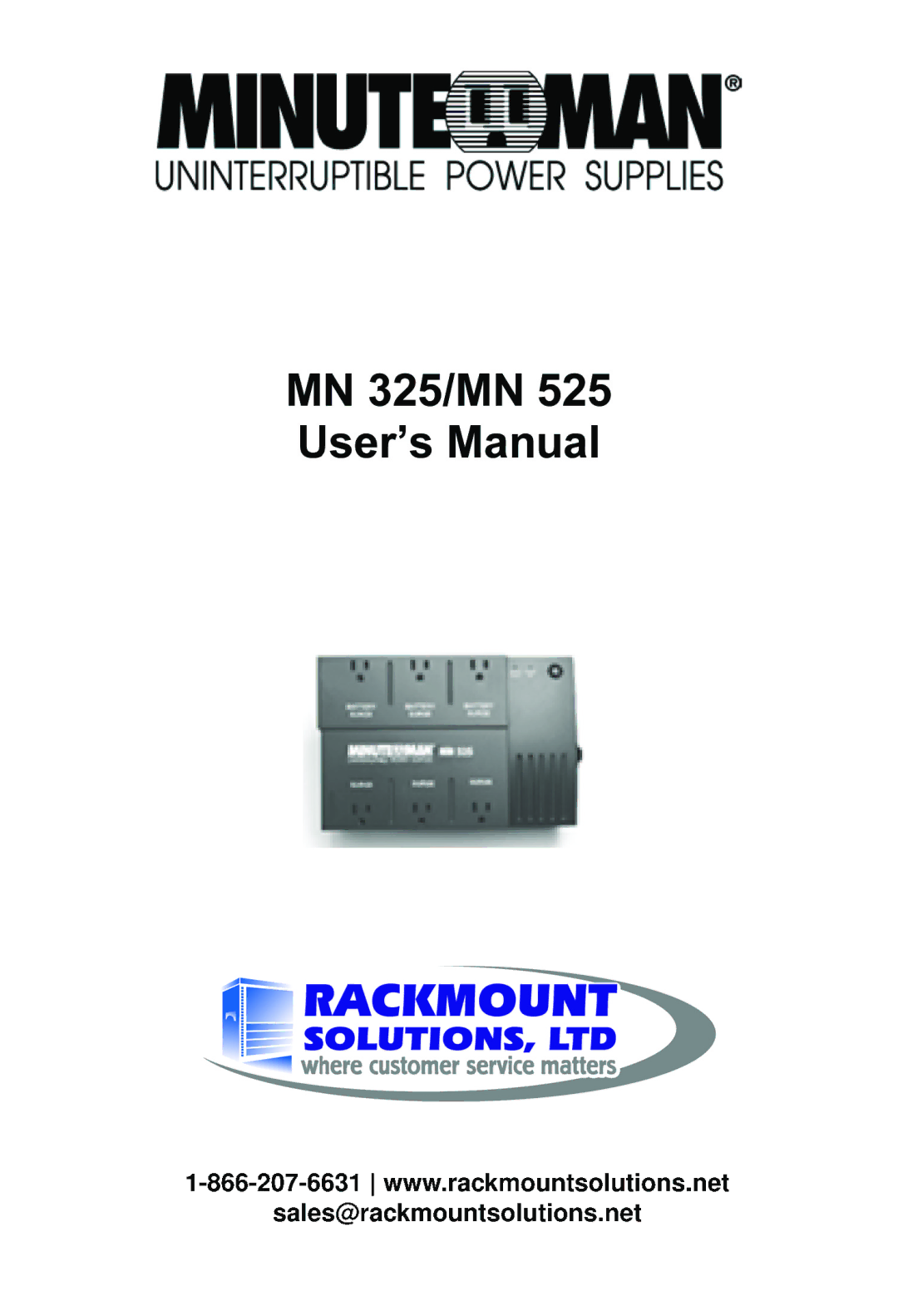 Minuteman UPS MN 325/MN 525 manual 