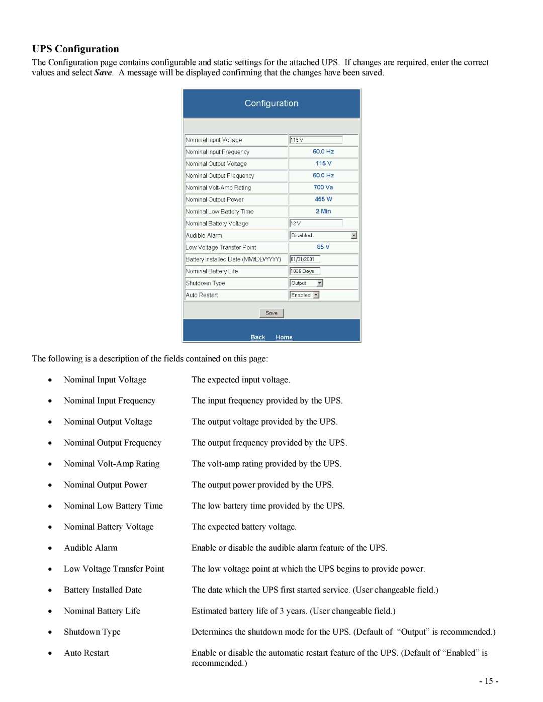 Minuteman UPS SentryII UPS user manual UPS Configuration 