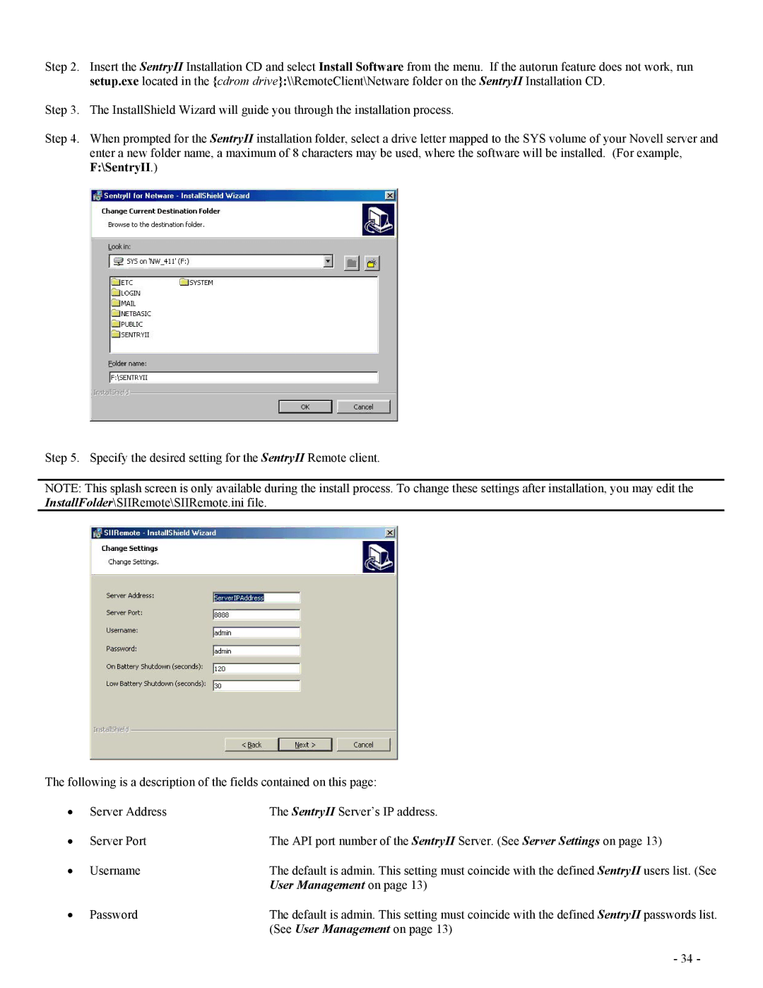 Minuteman UPS SentryII UPS user manual User Management on 