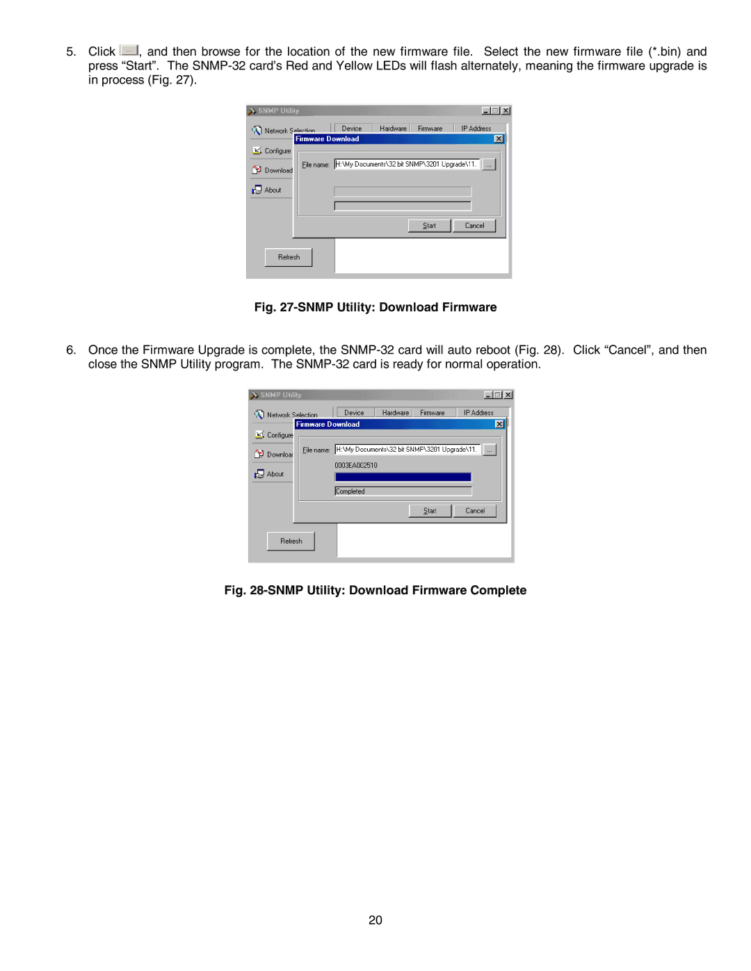 Minuteman UPS SNMP-32 Series user manual Snmp Utility Download Firmware 