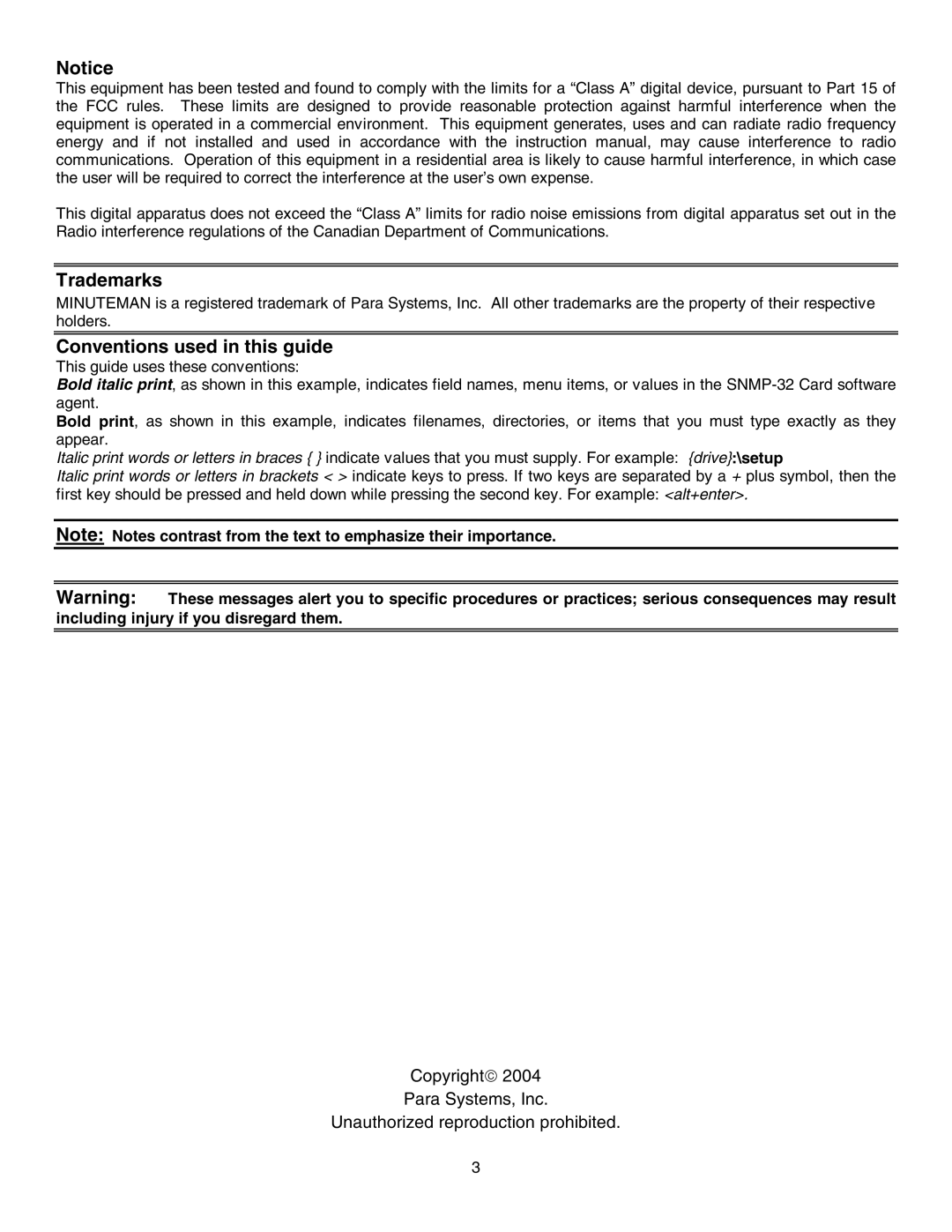 Minuteman UPS SNMP-32 Series user manual Trademarks, Conventions used in this guide 