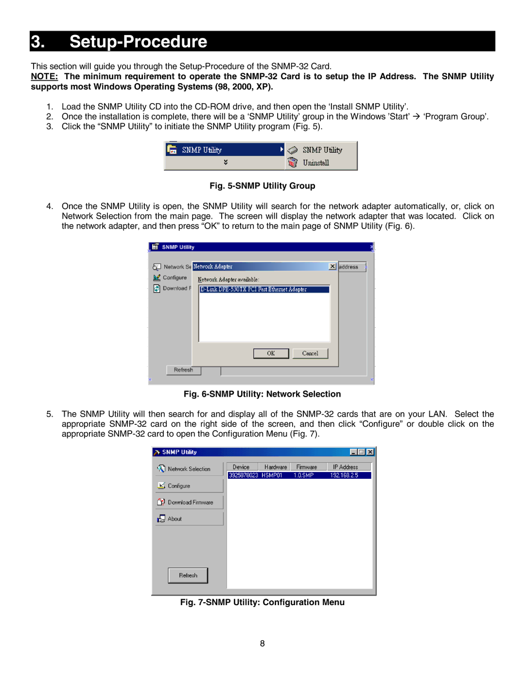 Minuteman UPS SNMP-32 Series user manual Setup-Procedure, Snmp Utility Group 