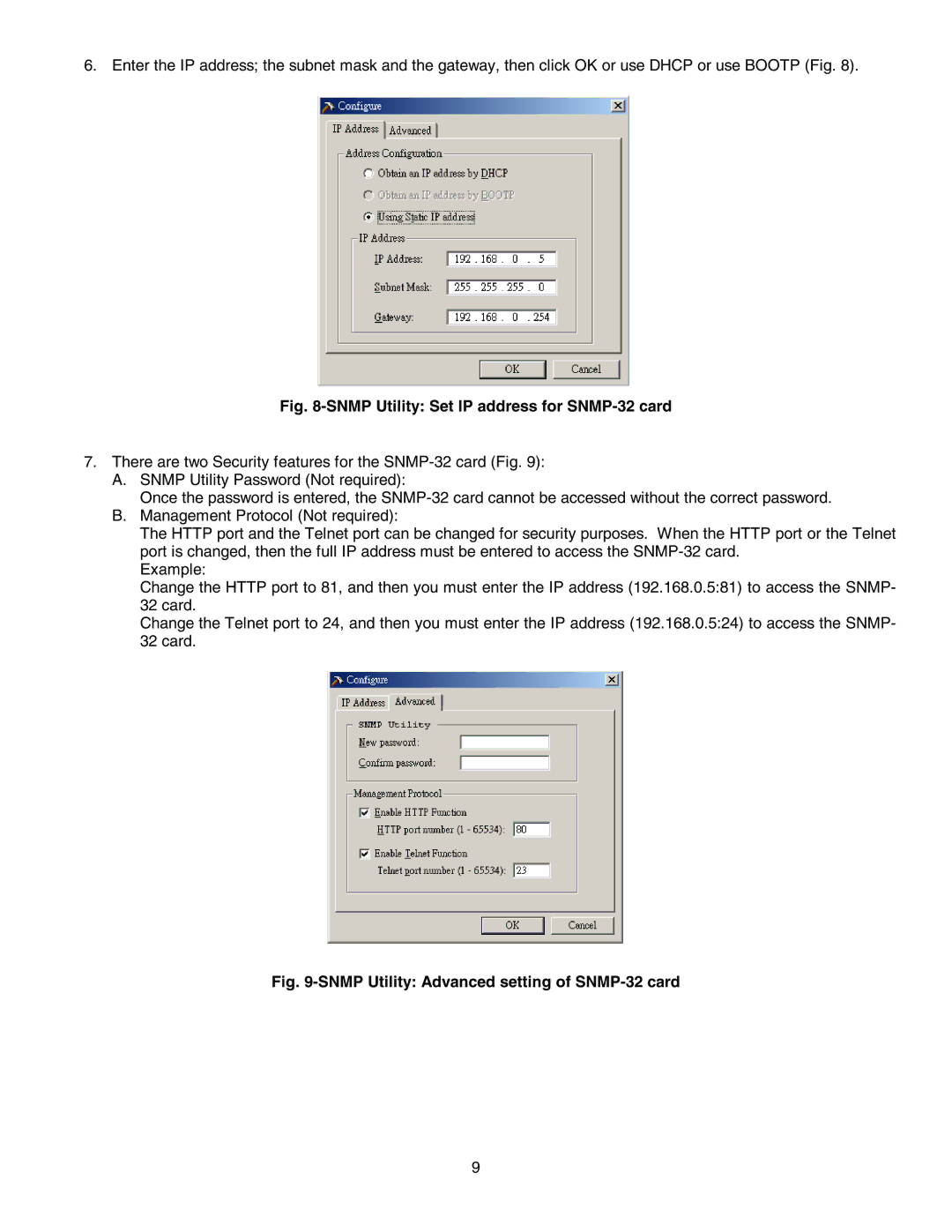 Minuteman UPS SNMP-32 Series user manual Snmp Utility Set IP address for SNMP-32 card 