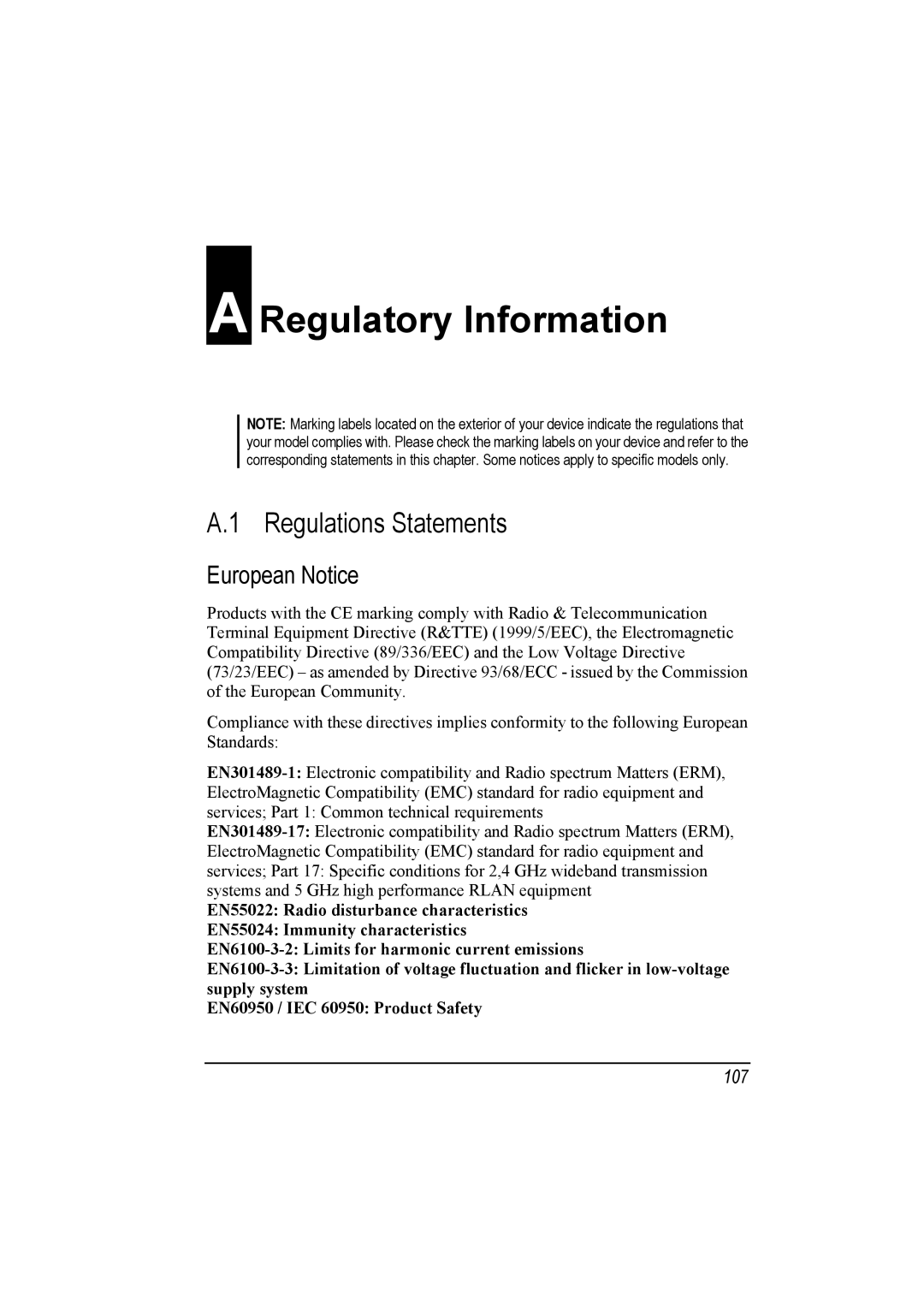 Mio A201 manual Regulatory Information, Regulations Statements, European Notice 