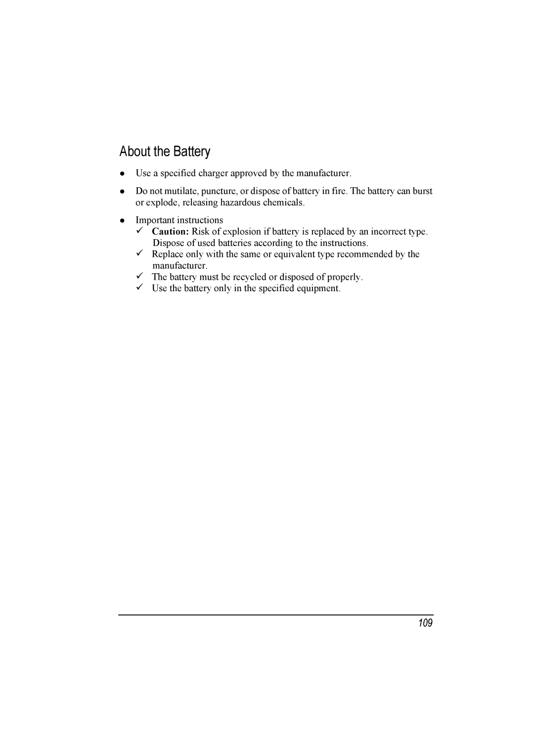 Mio A201 manual About the Battery 