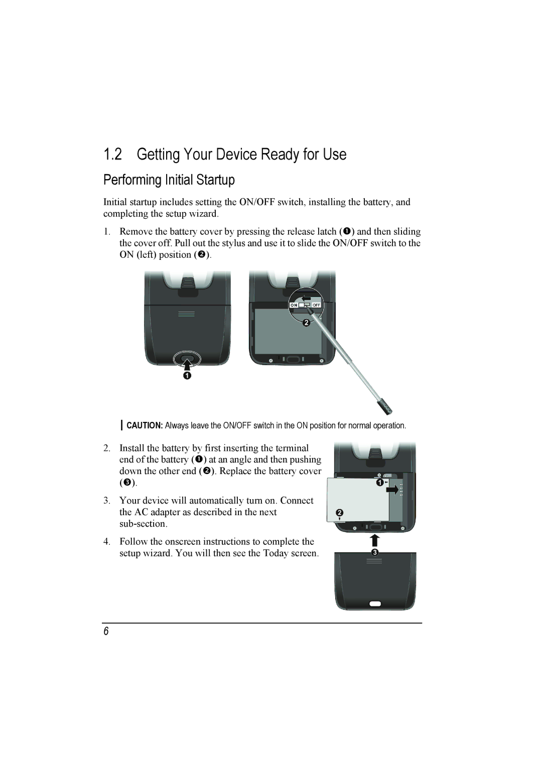 Mio A201 manual Getting Your Device Ready for Use, Performing Initial Startup 