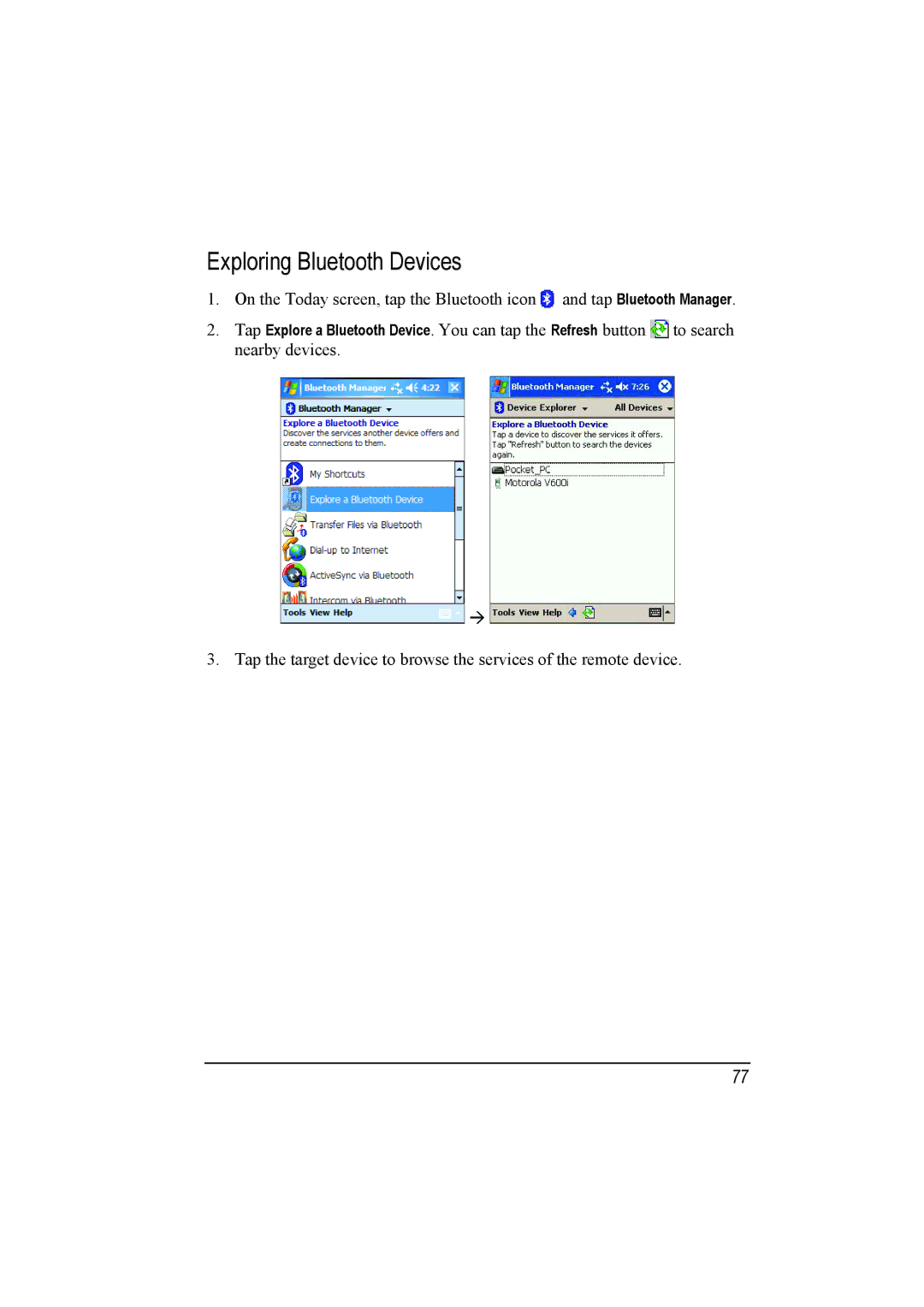 Mio A201 manual Exploring Bluetooth Devices 