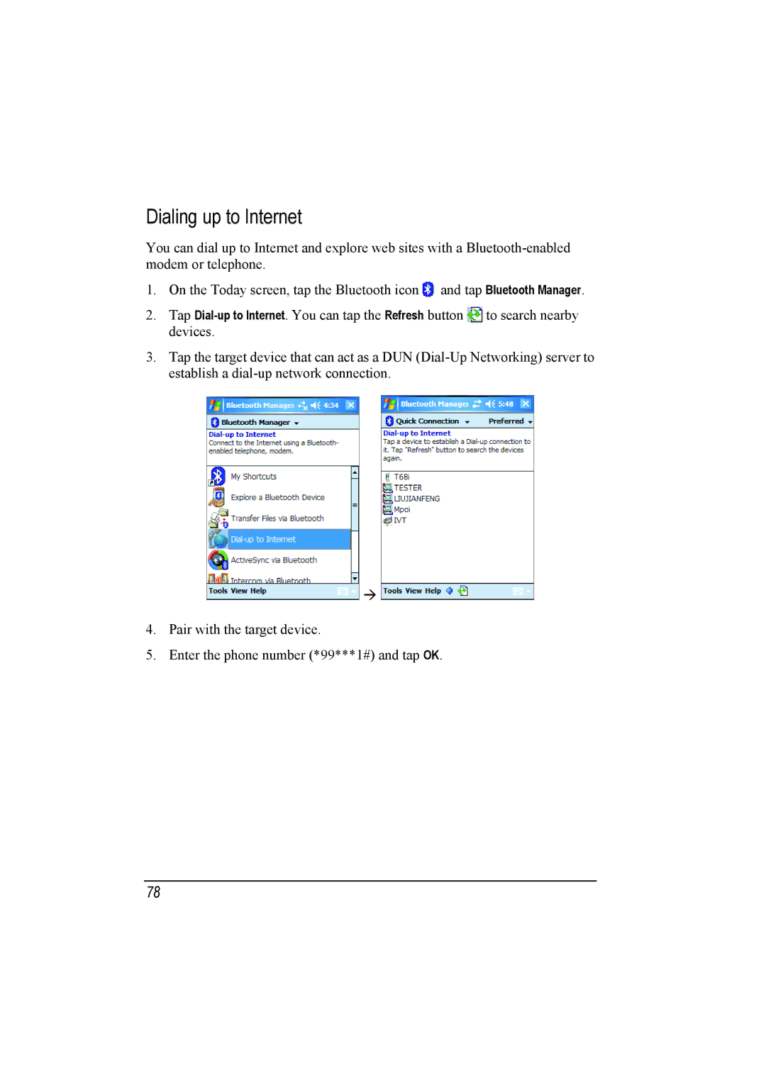 Mio A201 manual Dialing up to Internet 