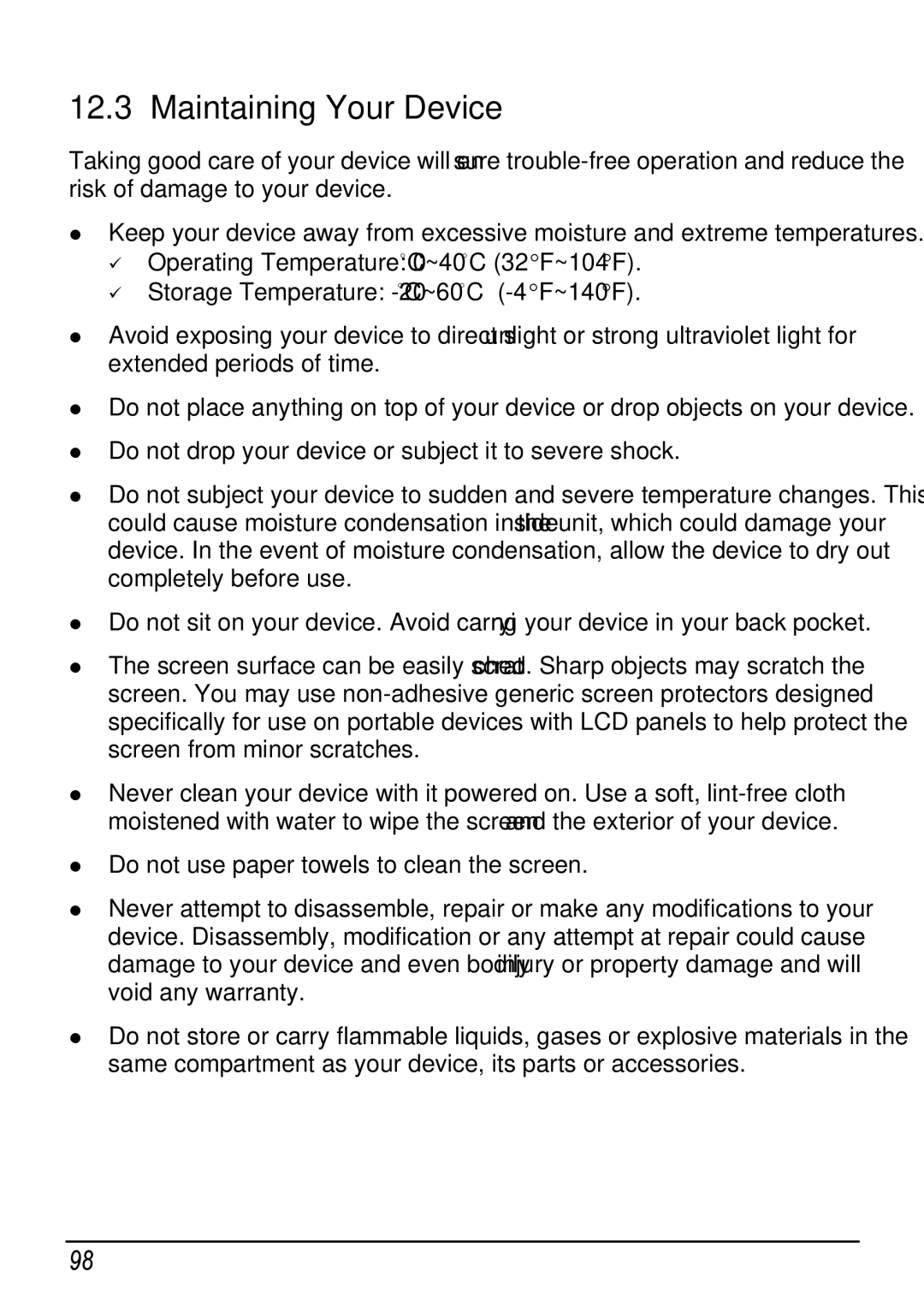 Mio H610 user manual Maintaining Your Device 