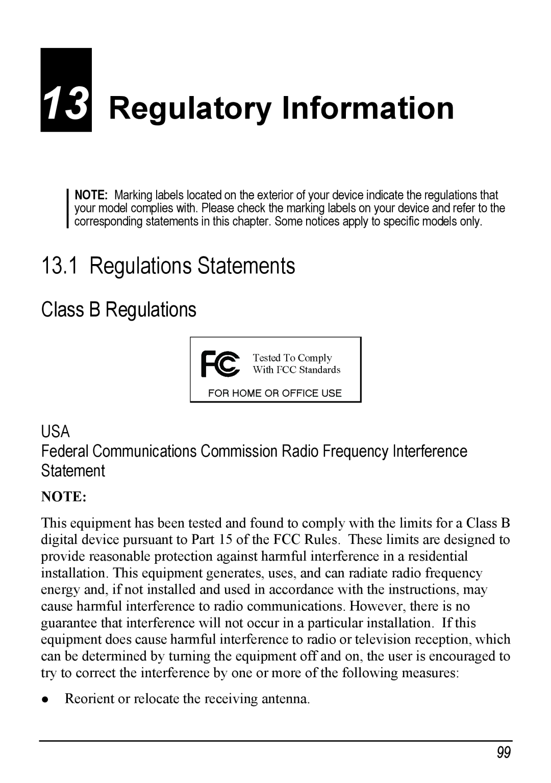 Mio H610 user manual Regulatory Information, Regulations Statements, Class B Regulations 