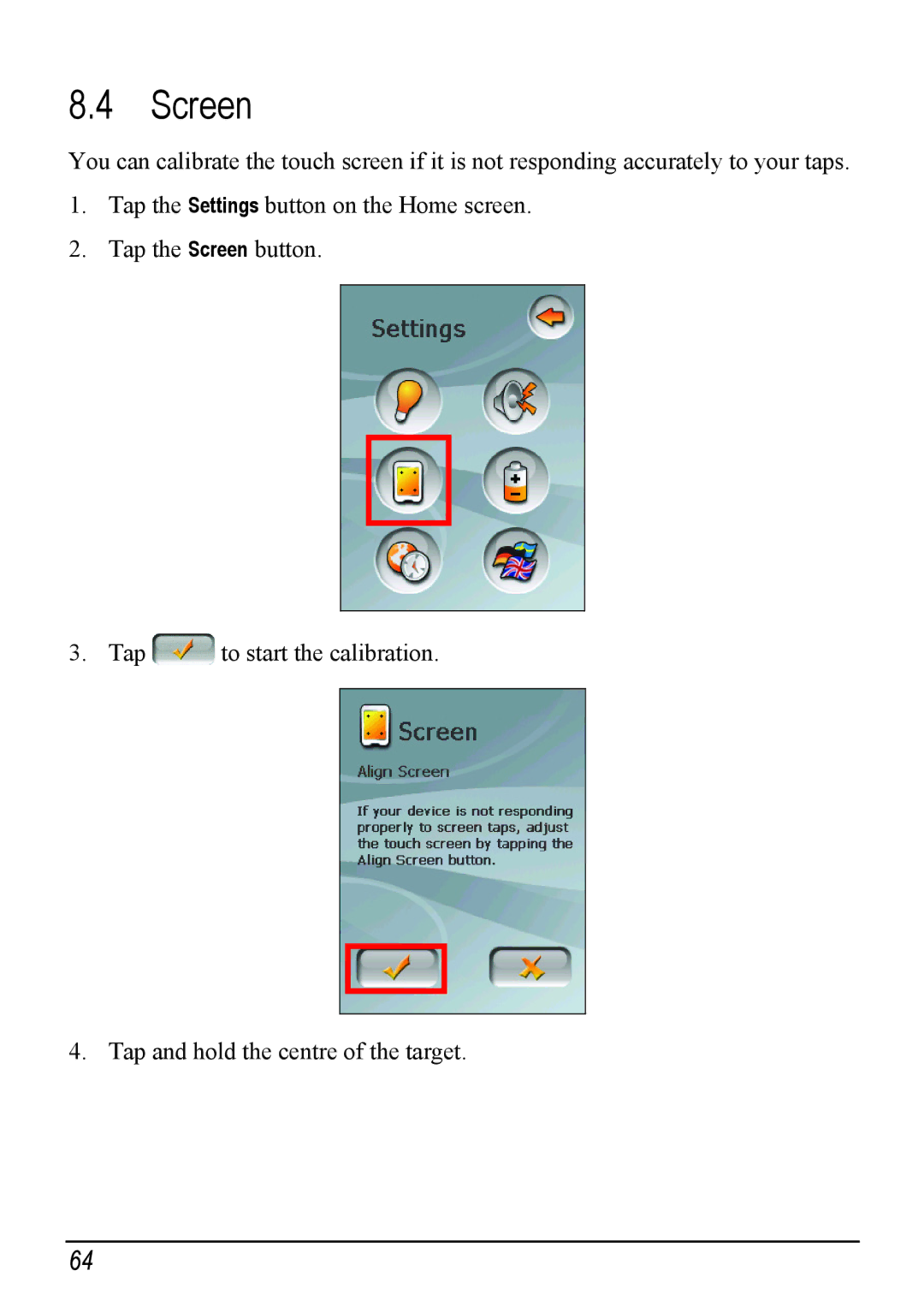 Mio H610 user manual Screen 