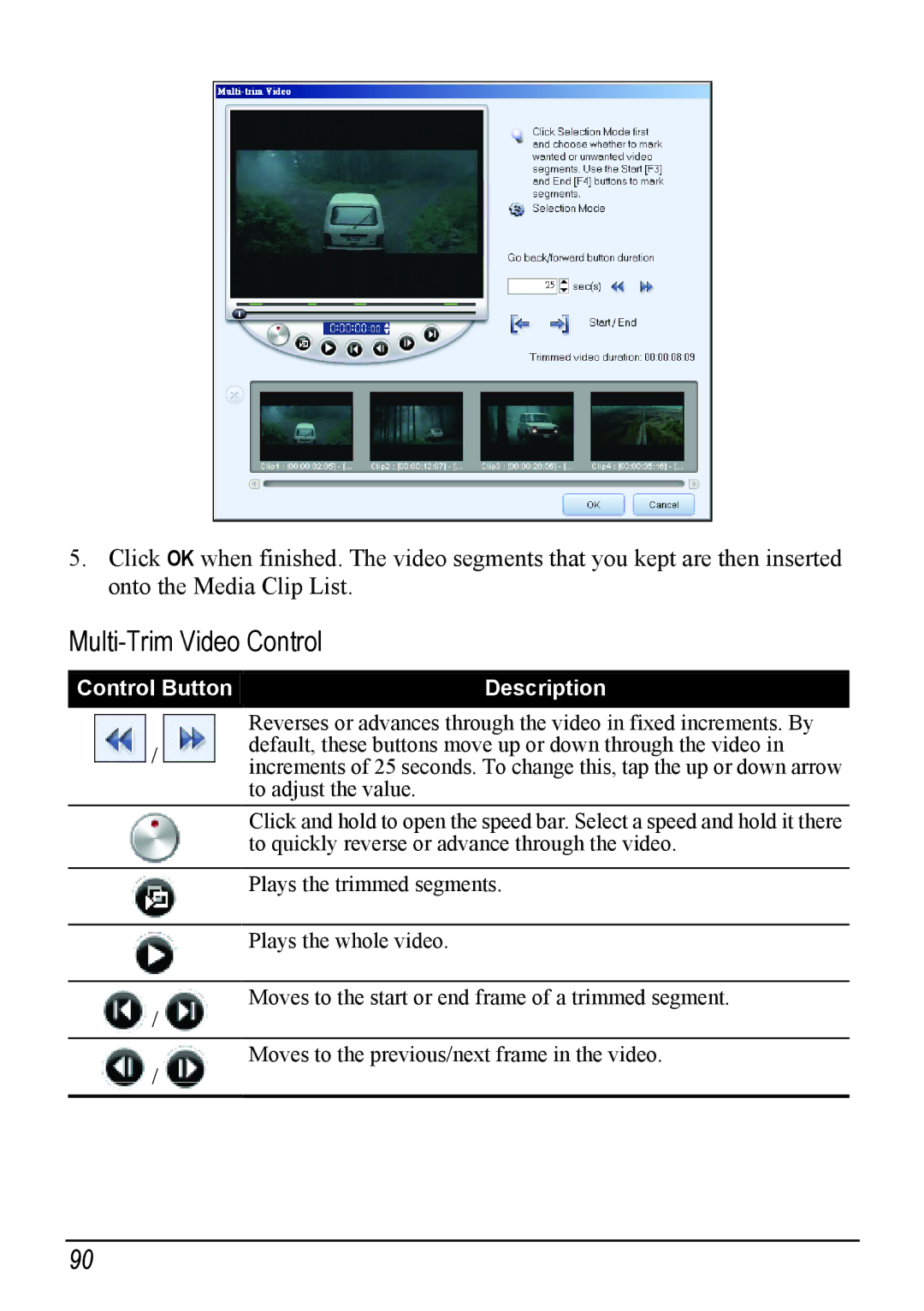 Mio H610 user manual Multi-Trim Video Control 