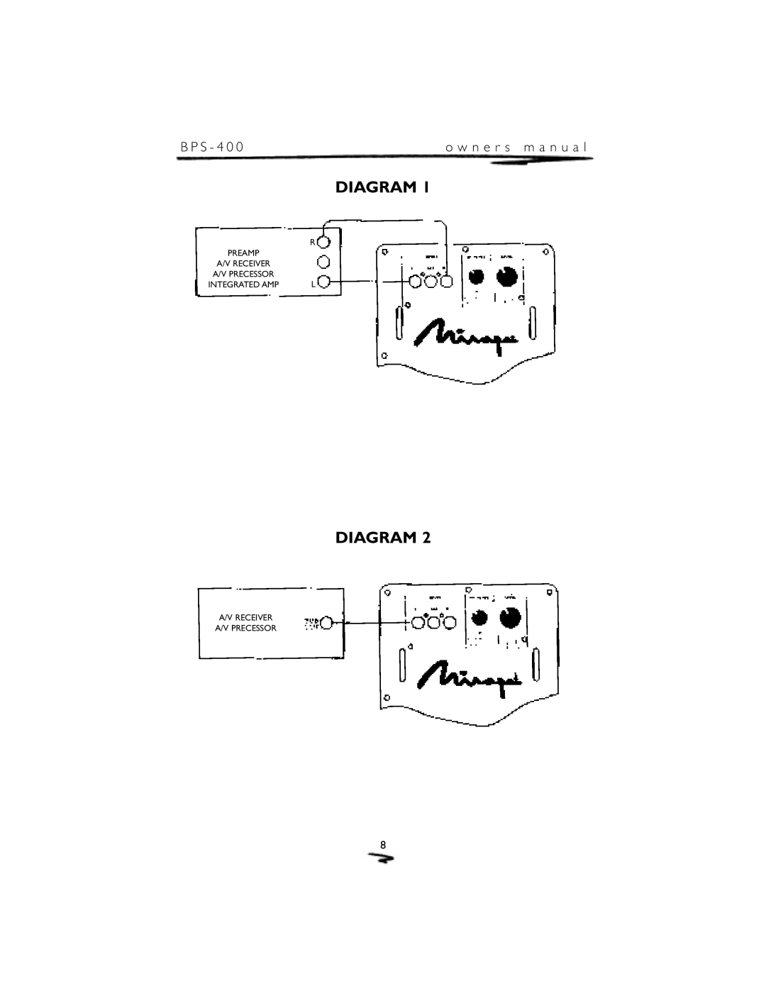 Mirage Loudspeakers BPS-400 owner manual Diagram 