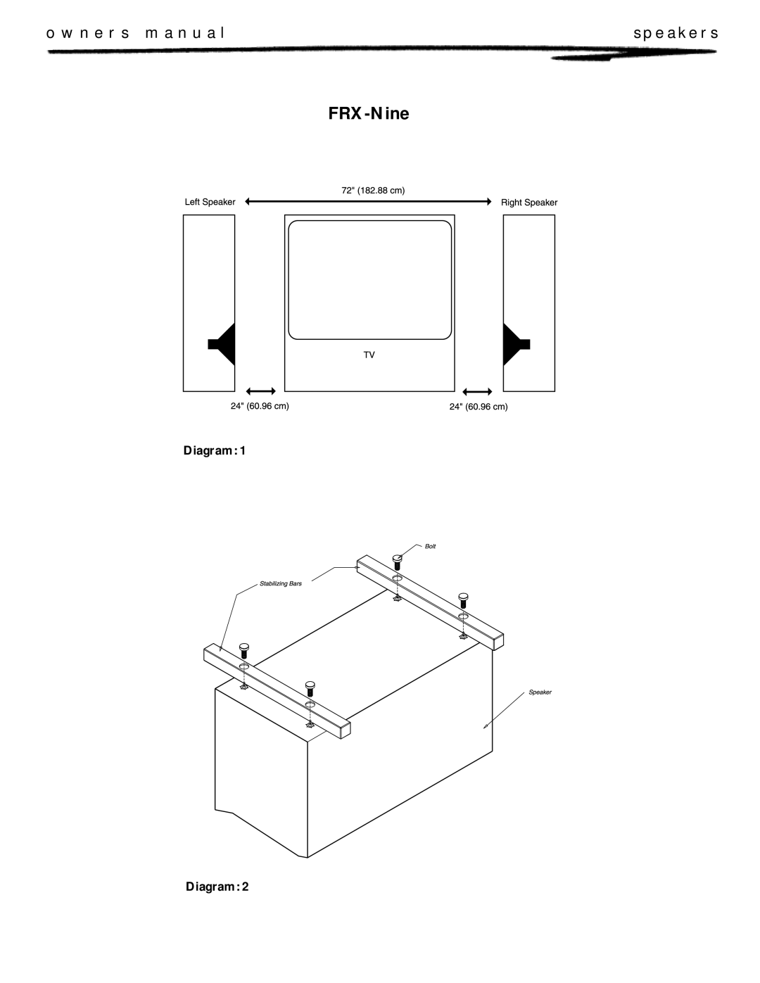 Mirage Loudspeakers FRx-Three, FRx-One, FRx-Rear, FRx-Center, FRx-Five, FRx-Seven, FRx-Nine owner manual FRX-Nine 