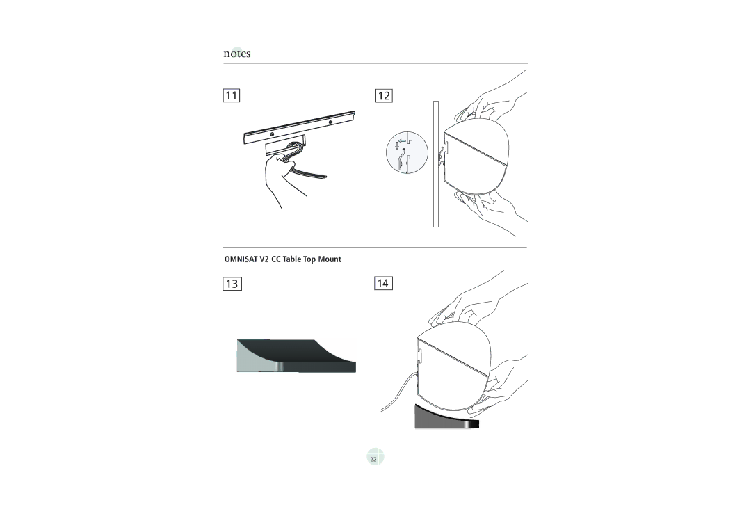 Mirage Loudspeakers OMNISAT V2 owner manual Omnisat V2 CC Table Top Mount 