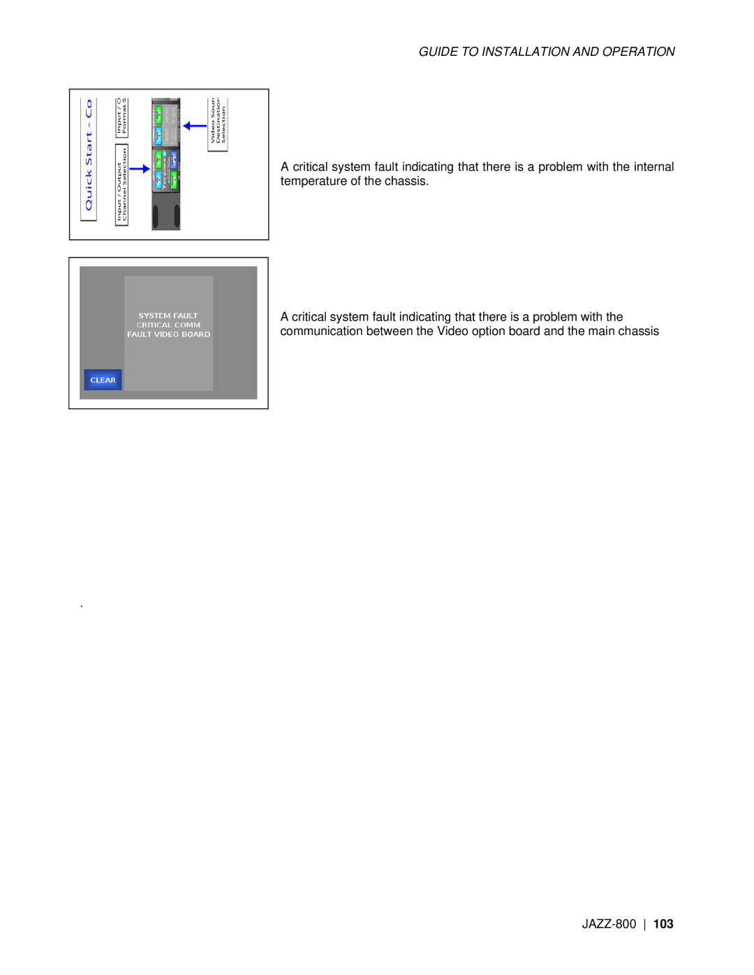 Miranda Camera Co JAZZ-800 manual Guide to Installation and Operation 