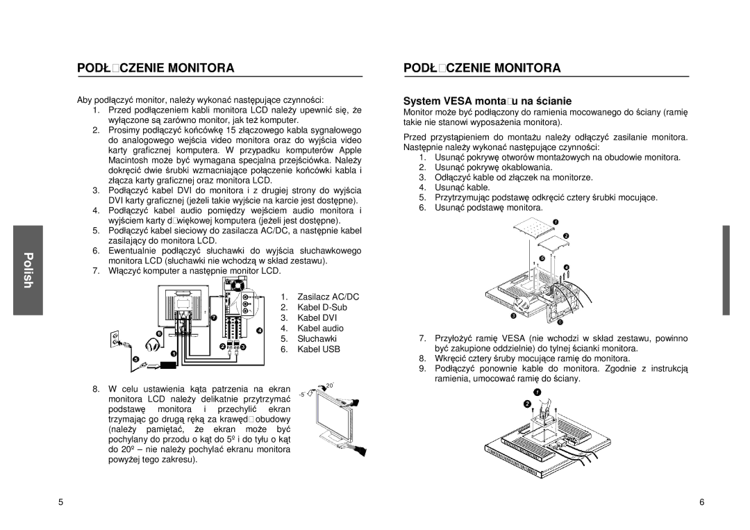 Miro Displays miro TD490 manual SystemVESAmontaunacianie 