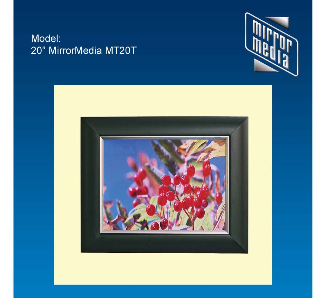 Mirror Media manual Model 20” MirrorMedia MT20T 