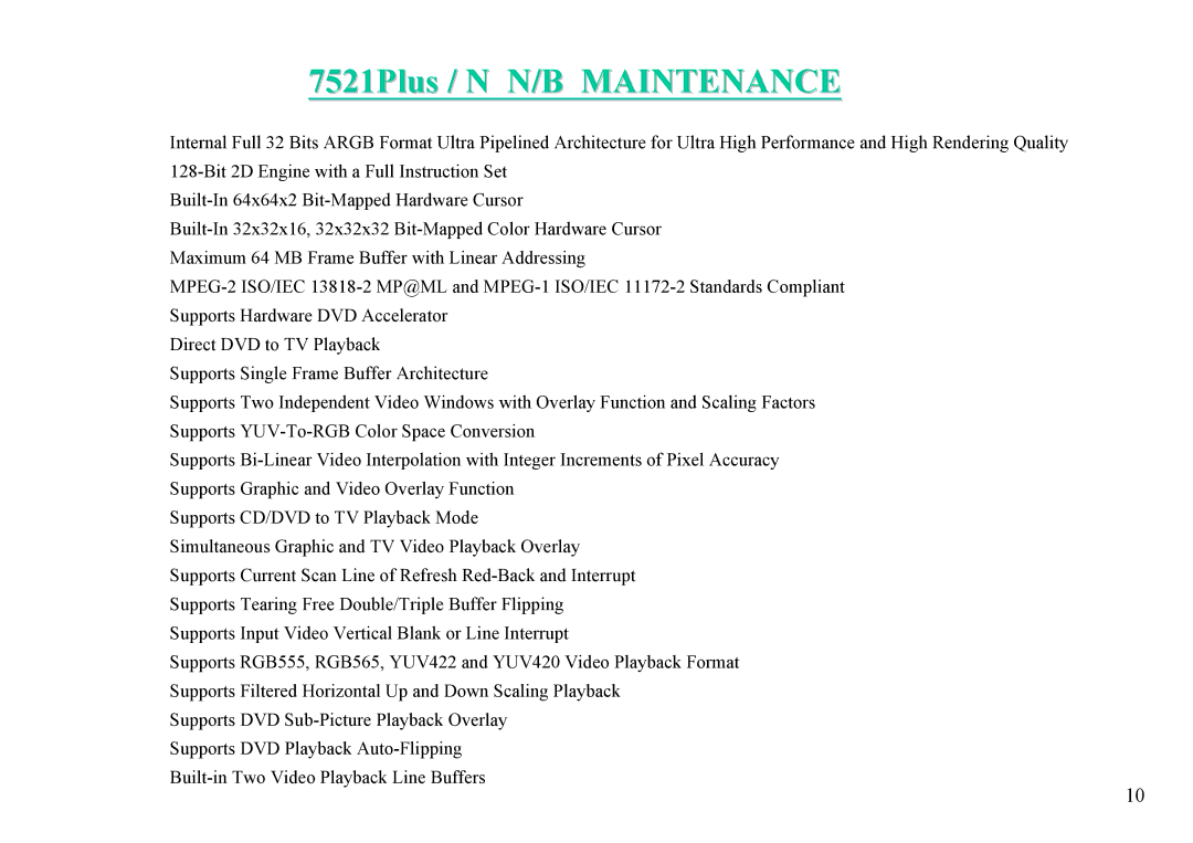 MiTAC 7521 PLUS/N service manual 7521Plus / N N/B Maintenance 