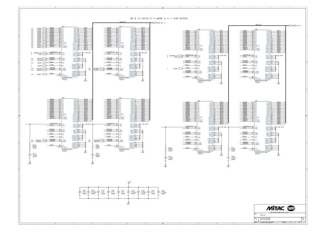 MiTAC 7521 PLUS/N MAB#0, CLK VDD0, CKE VDD1 VDD2, RAS VSS0, CAS VSS1, VSS2 VDDQ0, VDDQ2 Ldqm VDDQ3, Udqm VSSQ0, RFU VSSQ3 