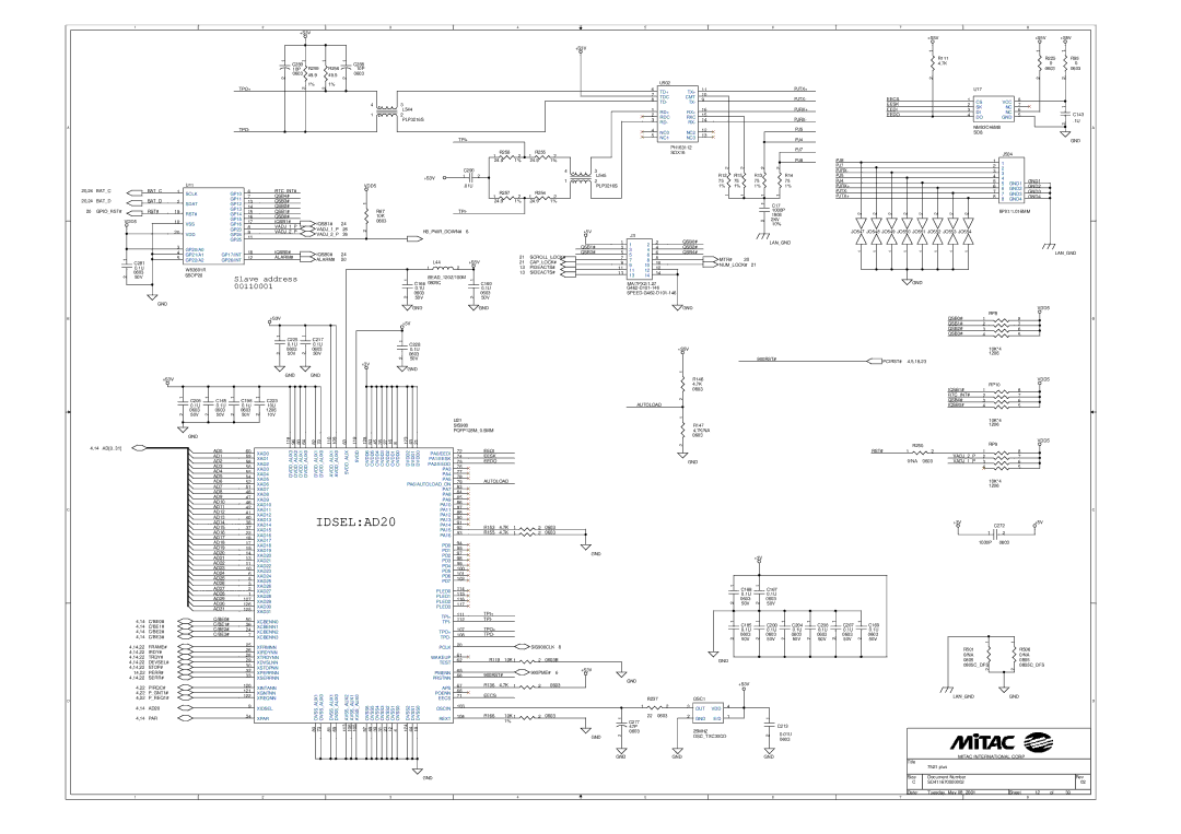 MiTAC 7521 PLUS/N Sdat, Rst#, Vss, GP17/INT GP26/INT, XAD0, XAD1, XAD2, XAD3, XAD4, XAD5 PA5, XAD6 PA6/AUTOLOADON XAD7 