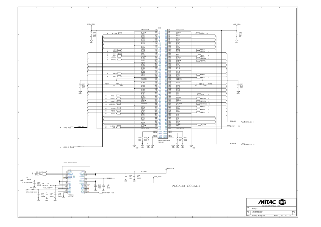 MiTAC 7521 PLUS/N GND3 GND1, GND4 GND2, GND7 GND5, GND8 GND6, Data Avpp, Clock AVCC1, Latch AVCC2, Apwrgd AVCC3, Bpwrgd 