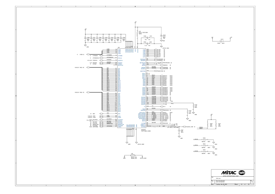 MiTAC 7521 PLUS/N Lfram#, Pciclk SMEMW#, Pcirst# Smemr#, Serirq REFRESH#, LDRQ# Bale, Isolate# Sbhe#, Memr#, SA0 MEMW# 