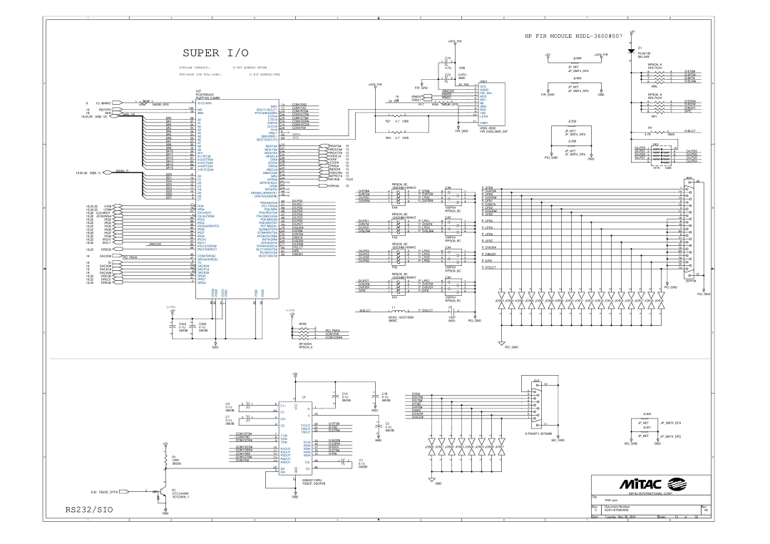 MiTAC 7521 PLUS/N X1CLKIN, SIN1, BOUT1/SOUT1, AEN RTS1#/BADDR0, DTR1#, CTS1#, DSR1#, DCD1#, IRSL1, SIN2/IRRX1, BOUT2/SOUT2 