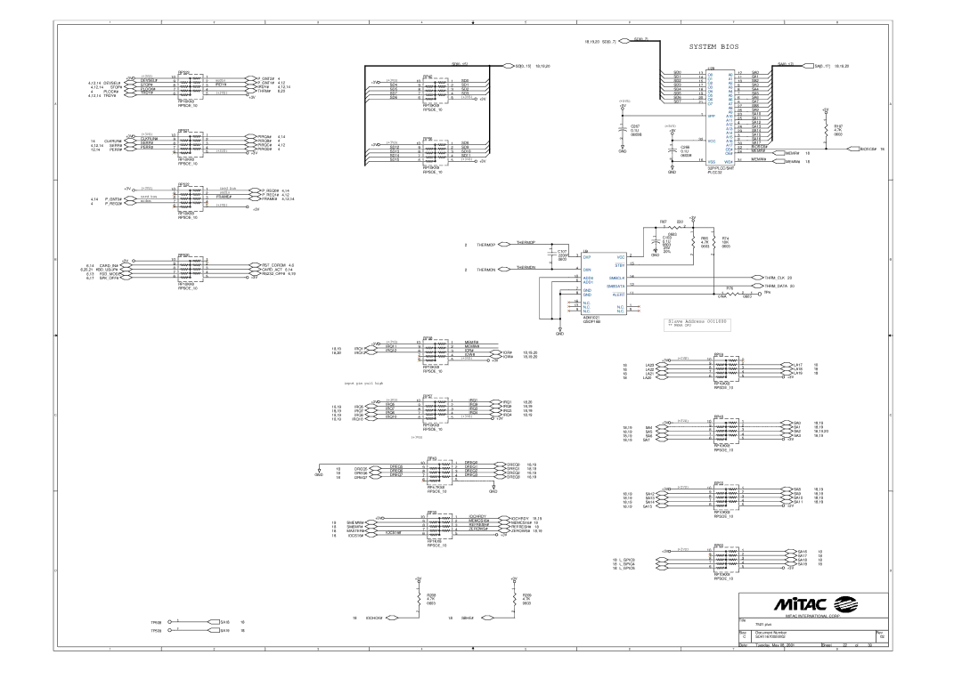 MiTAC 7521 PLUS/N service manual Vpp, Ce#, Oe#, Vss We#, Dxp Vcc, Stby, Dxn, ADD0 Smbclk, ADD1 Smbdata, GND Alert 