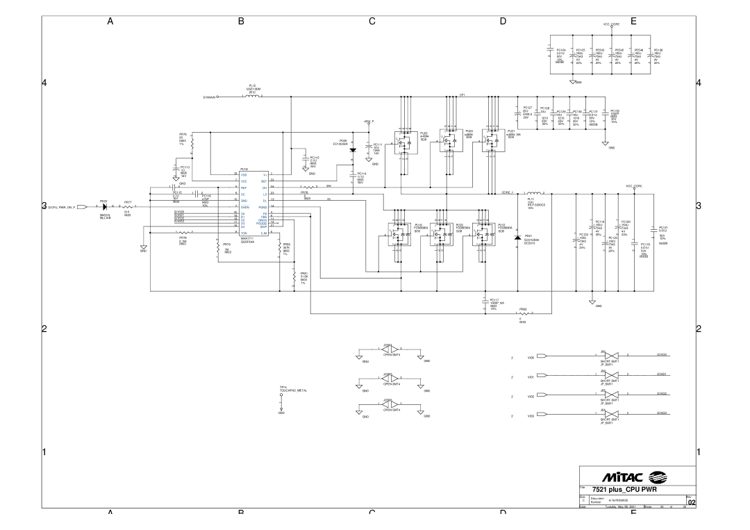 MiTAC 7521 PLUS/N service manual Vcc Bst, Shdn Pgnd, Fbs, Gnds, Pgood, Skip, TON Ilim 