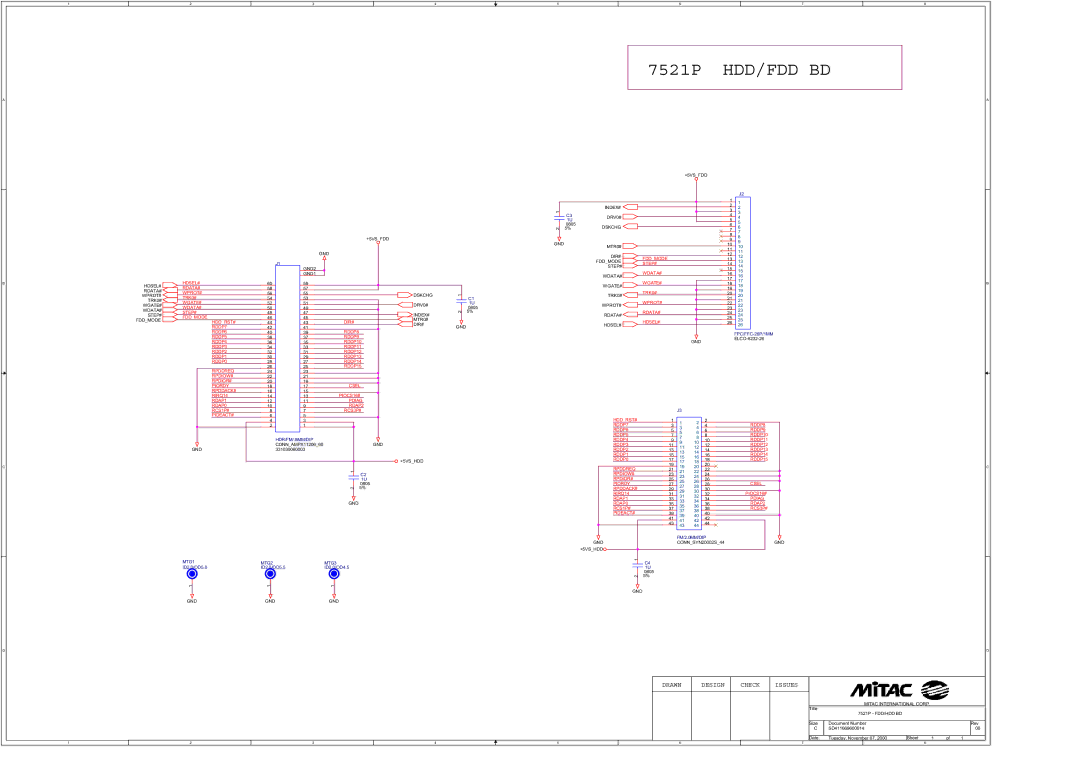 MiTAC 7521 PLUS/N service manual 7521P HDD/FDD BD 