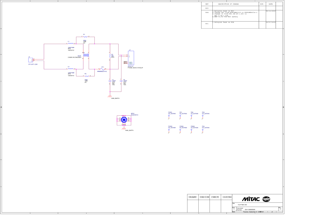 MiTAC 7521 PLUS/N service manual REV Description of Change ECR 