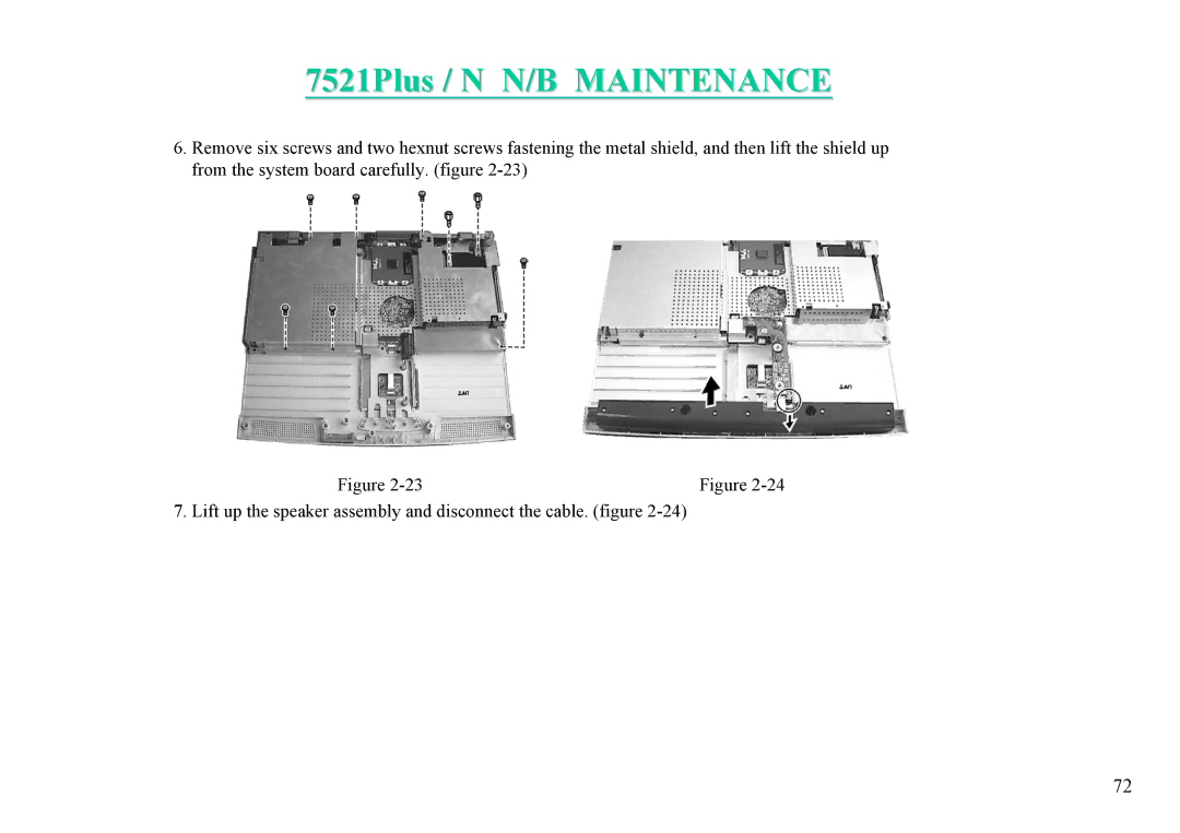 MiTAC 7521 PLUS/N service manual 7521Plus / N N/B Maintenance 