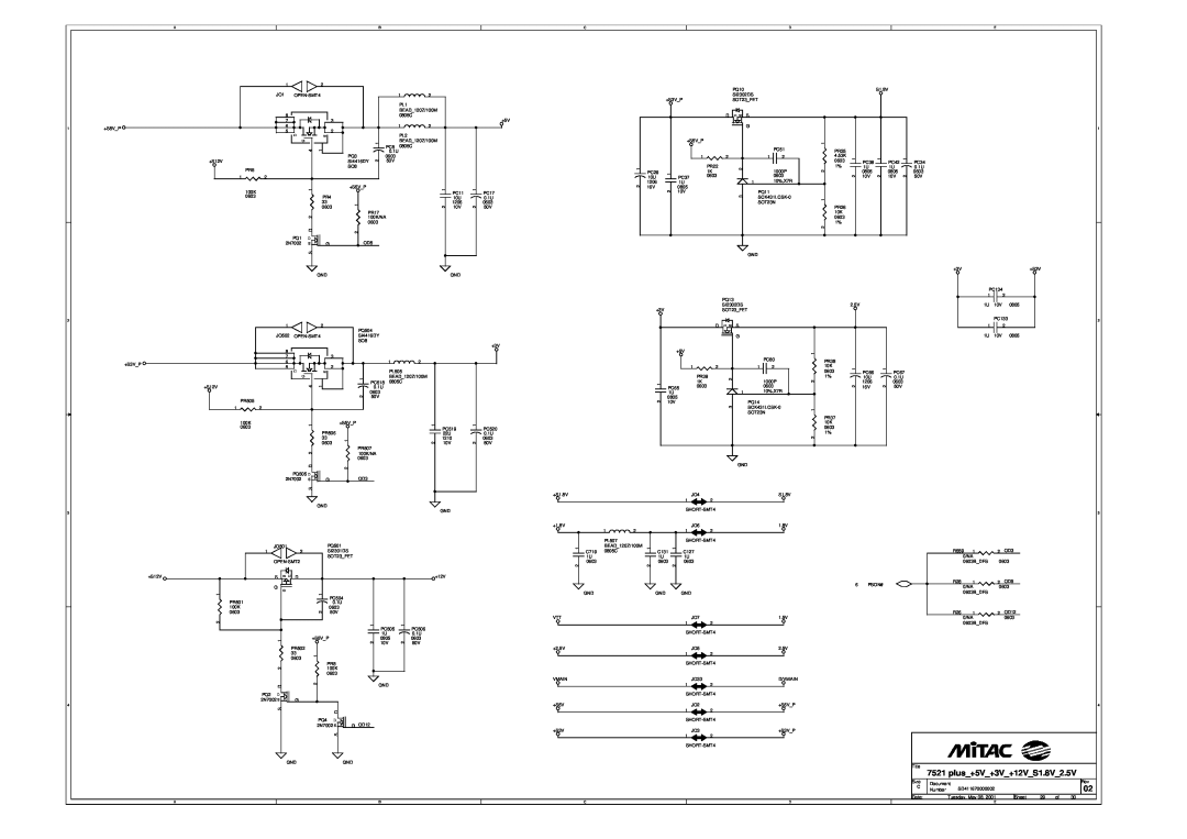 MiTAC 7521 PLUS/N service manual plus+5V+3V+12VS1.8V2.5V 