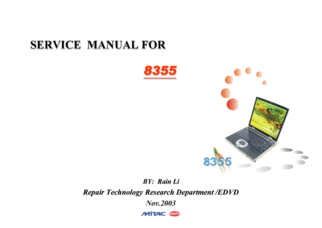 MiTAC 8355 service manual 