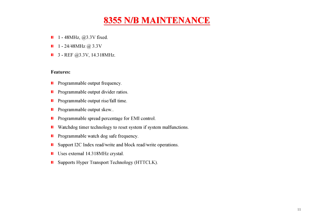 MiTAC 8355 service manual Features 