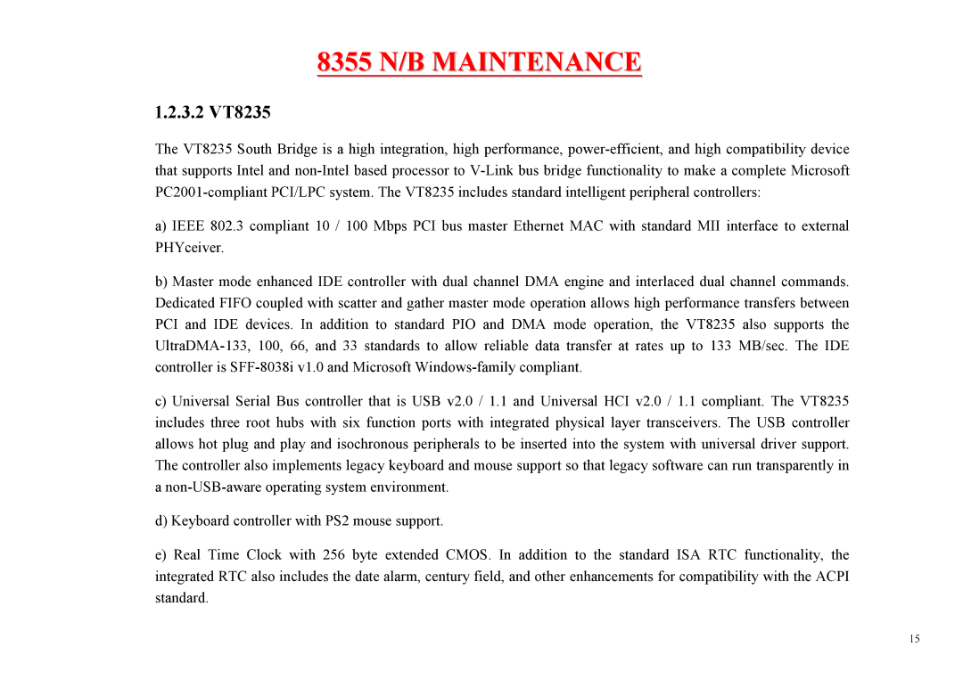 MiTAC 8355 service manual 3.2 VT8235 