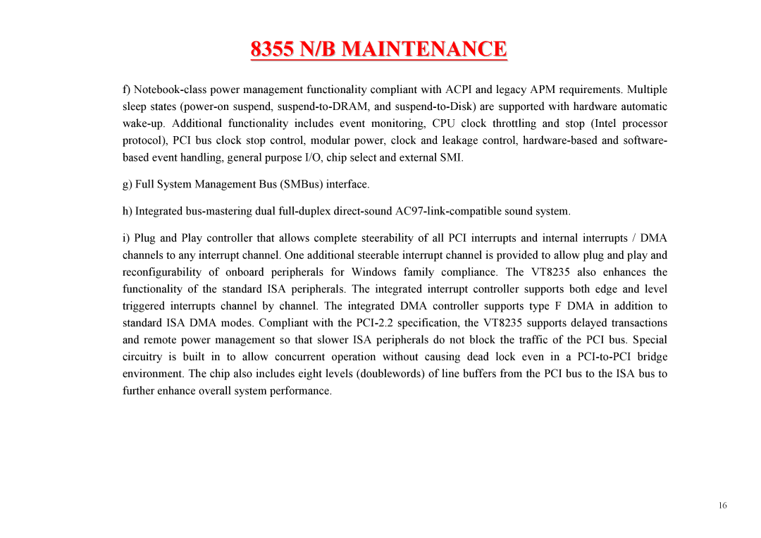 MiTAC service manual 8355 N/B Maintenance 