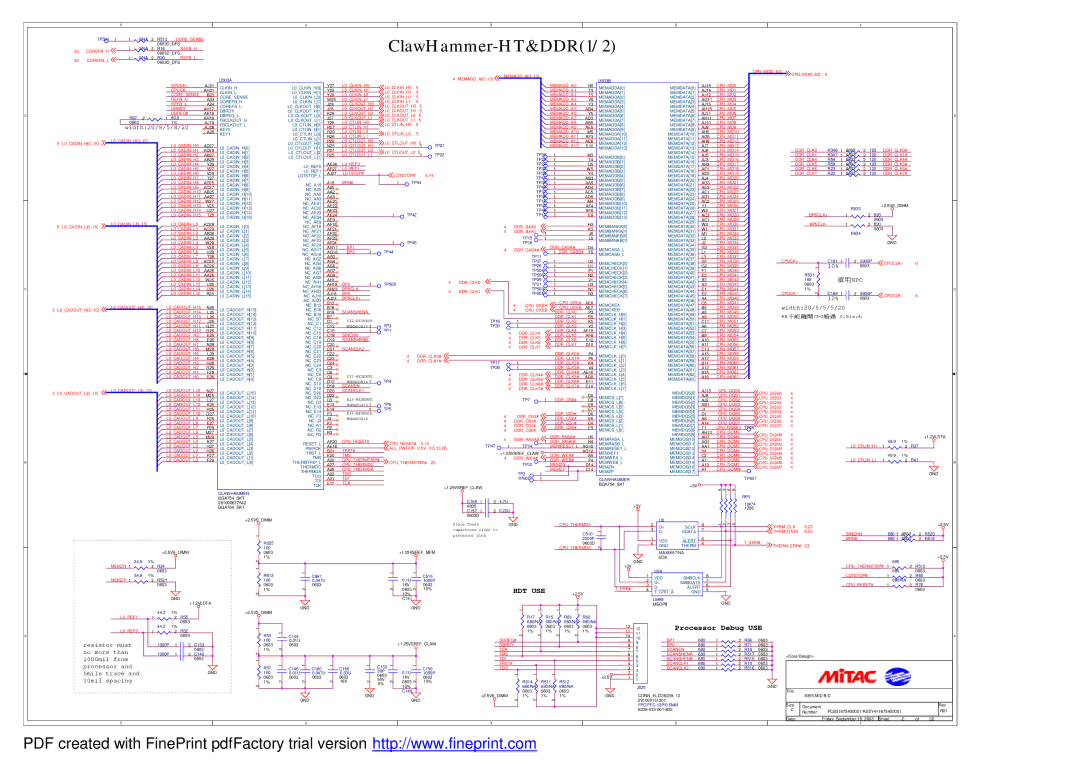 MiTAC 8355 Corefbh, Refbh Corefbl, Refbl, Cpuck+, L0CLKINH0, MEMADDA0, L0CLKINH1 MEMADDA1, Coresense, L0CLKOUTH0, Dbrdy 