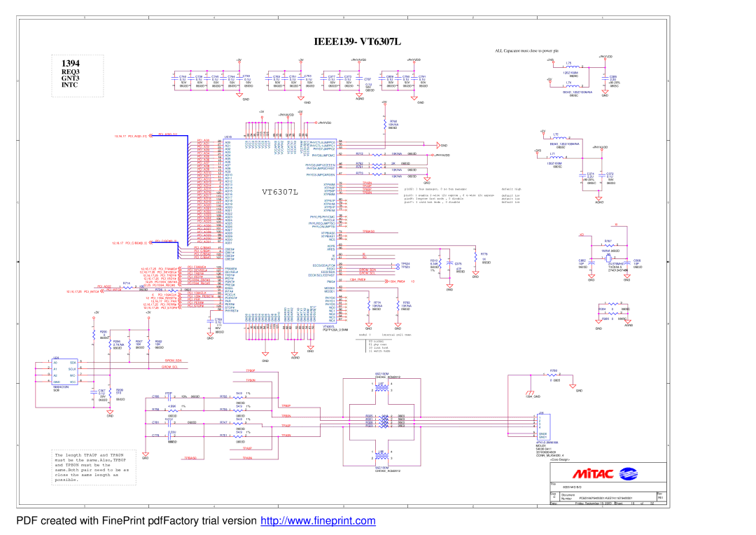 MiTAC 8355 PCIAD4 PCIAD1, TPA0P, TPB0N PCIAD18, TPBIAS0 PCIAD28, Gromsda, Gromscl TPB0P, TPBIAS0 TPA0N 