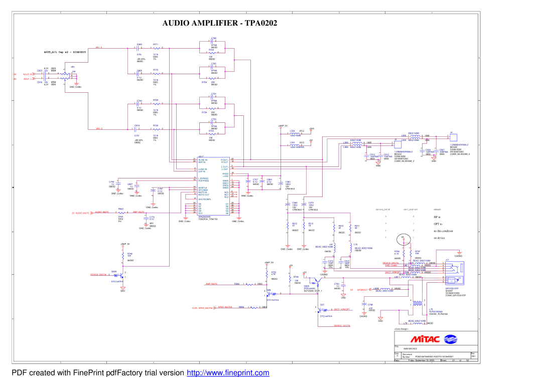 MiTAC 8355 service manual Audiomute Ampmute, Devicedect#, Decthp#/Opt, Spdifout 