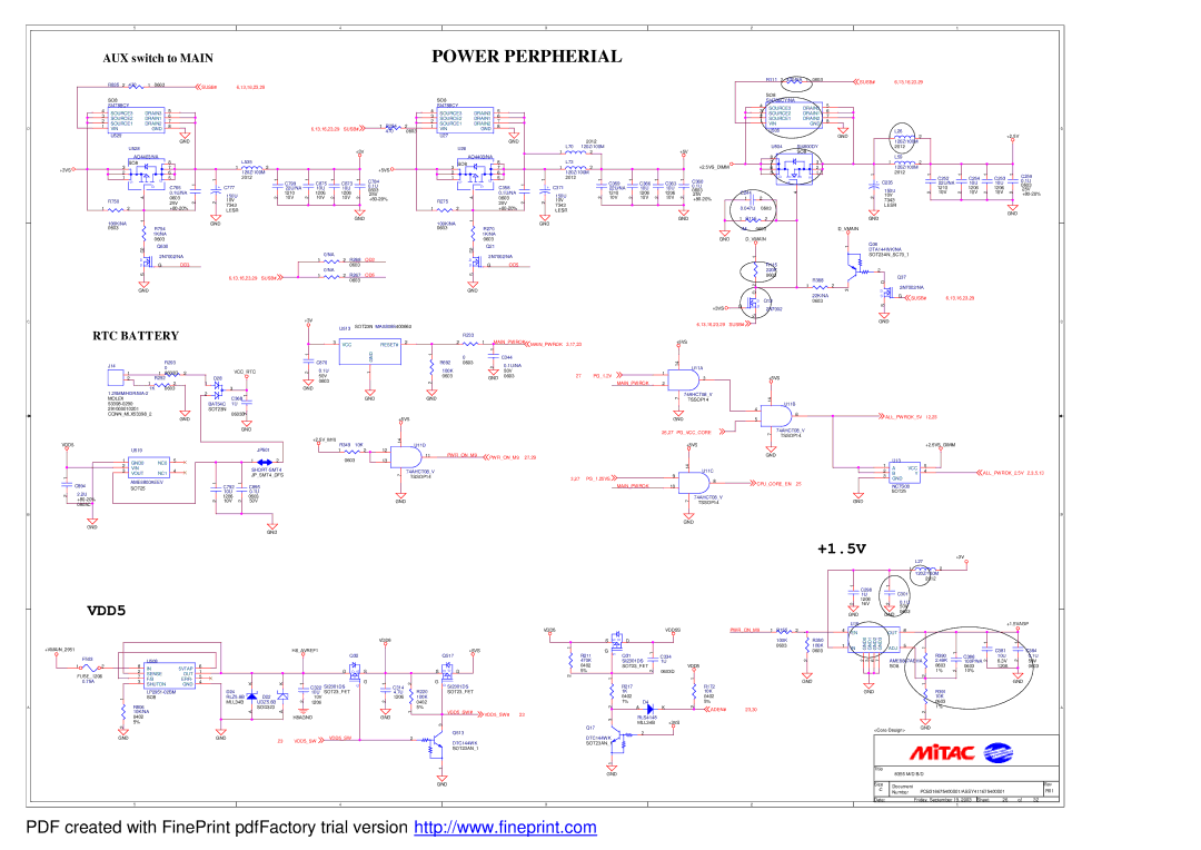 MiTAC 8355 service manual OD3, OD5, Pgvcccore, PWRONM9, VDD5SW# 