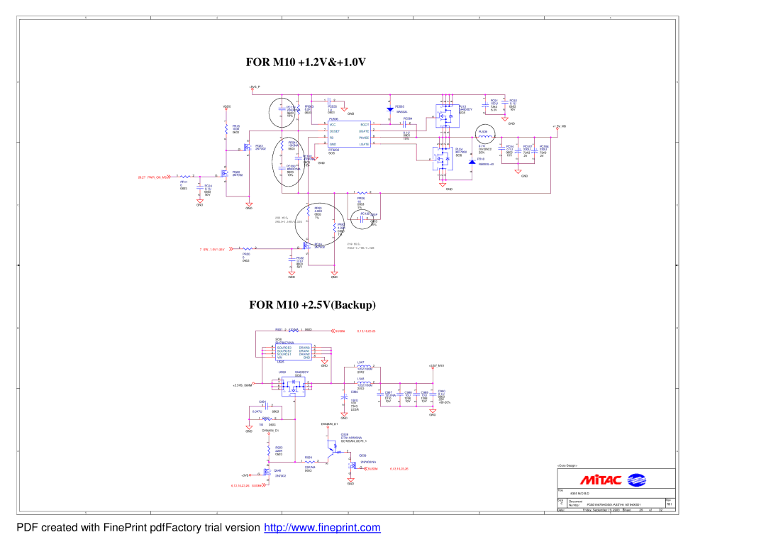 MiTAC 8355 service manual For M10 +1.2V&+1.0V 